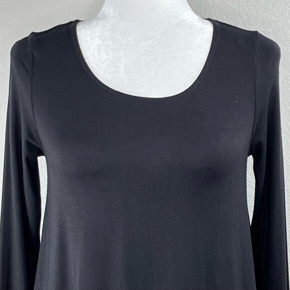 Karen Kane Relaxed Fit Black A-Line Mini Dress Long Sleeve Scoop Neck Petite XS - Picture 7 of 15